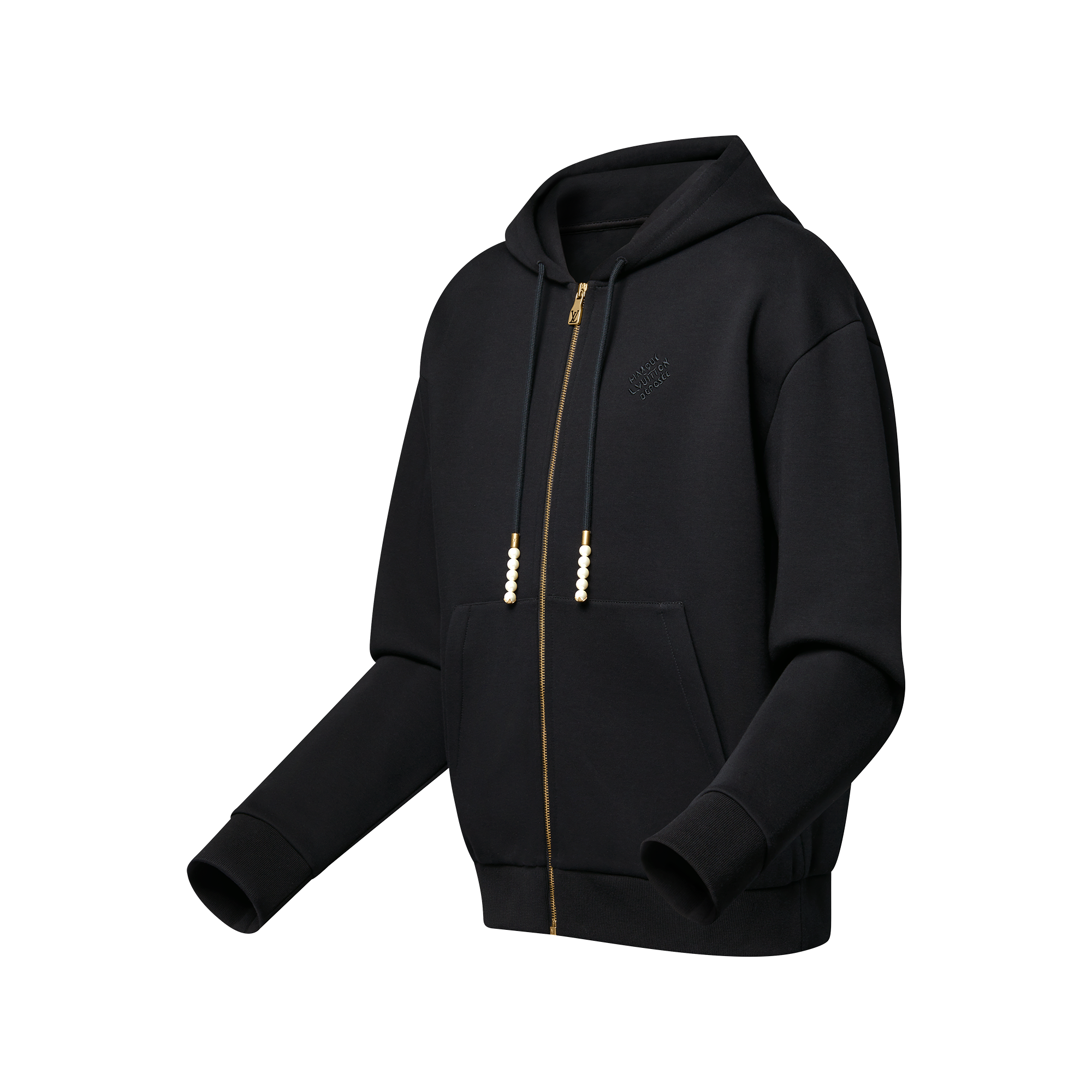 Embroidered Zipped Jersey Hoodie - Ready-to-Wear | LOUIS VUITTON